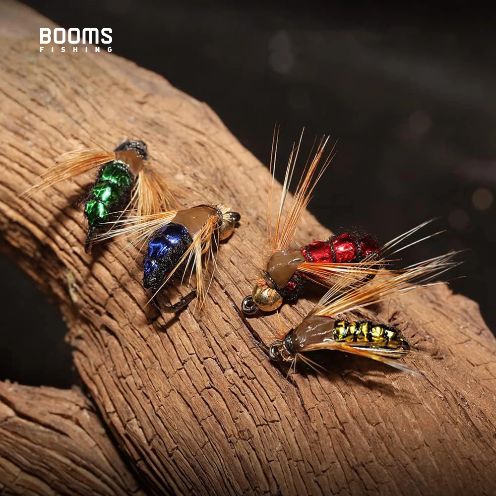 Booms Fishing-señuelo de pesca con mosca FY1, 10 piezas, cabeza de cuentas de latón, hundimiento rápido, ninfa, Scud, gusano, trucha, cebo Artificial - imagen 2