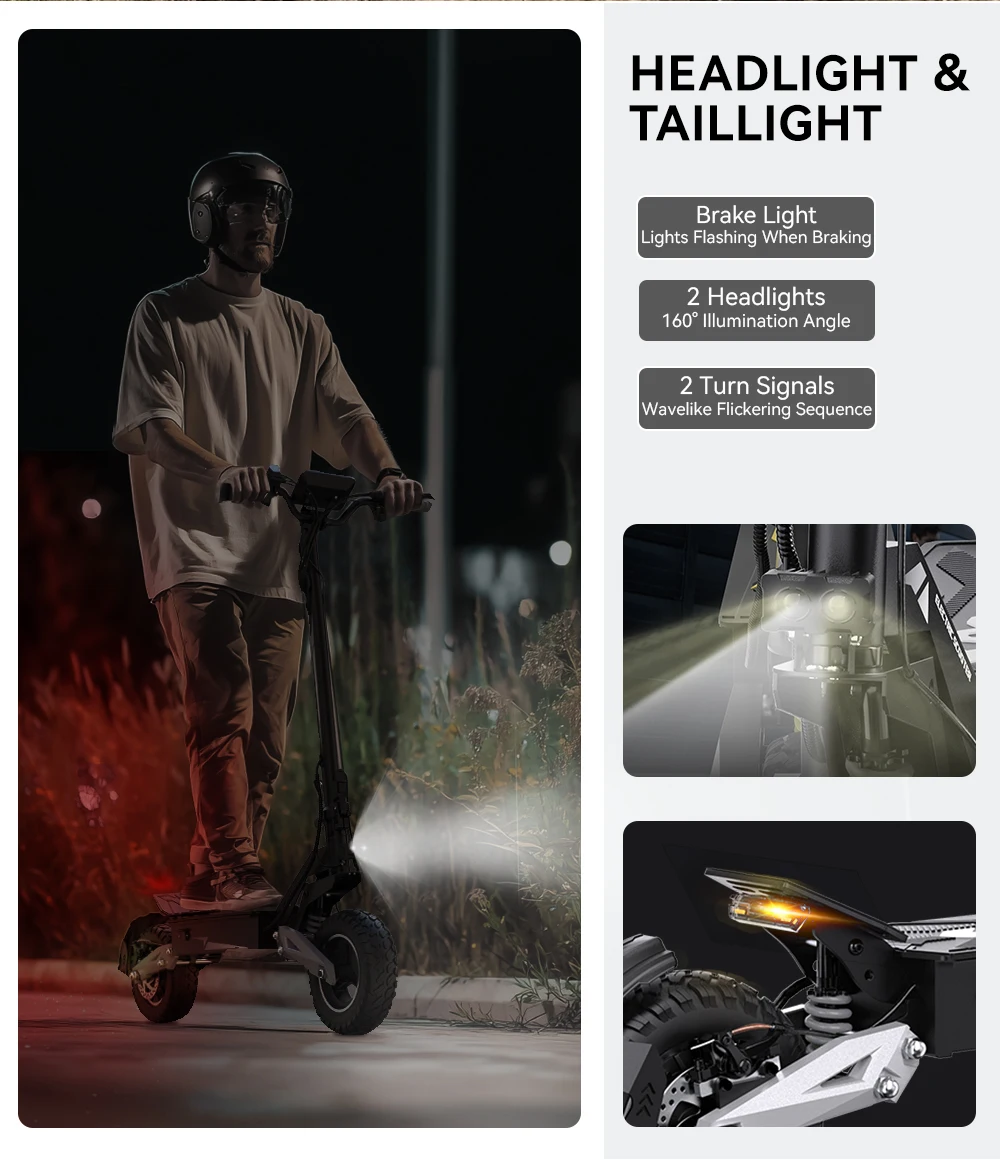 OOTD T10 Scooter Eléctrico Plegable Todoterreno - imagen 4