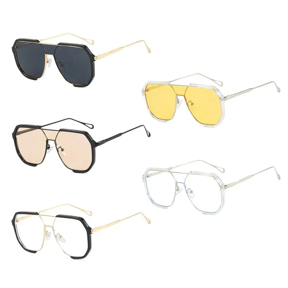 Gafas de sol Punk con montura grande, gafas poligonales de moda, sentido avanzado, gafas de gran tamaño, gafas Steampunk para mujeres y hombres - imagen 2