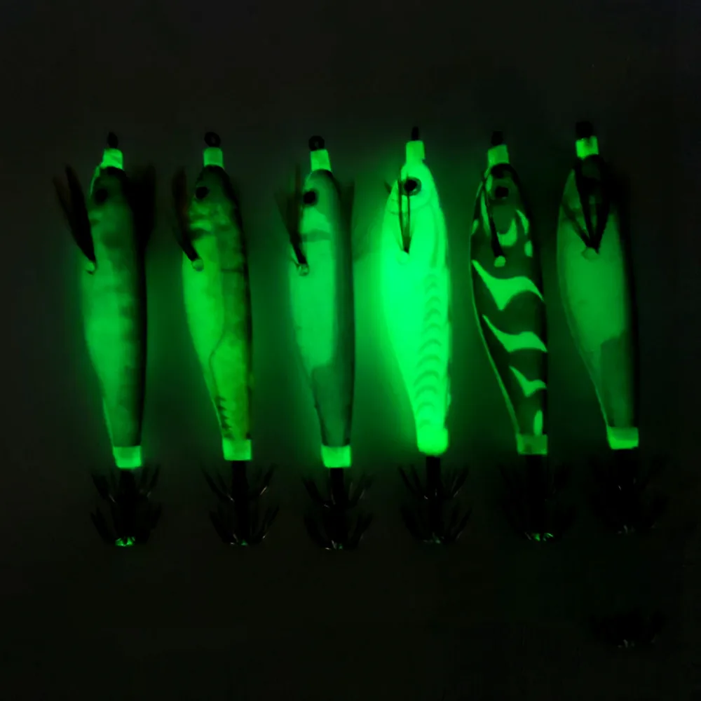 ILURE-señuelo de pesca de 2 piezas, cebo duro Artificial de madera de simulación de Camarón, 10cm, 9g, calamar luminoso, ojos 3D, aparejos de carpa - imagen 2