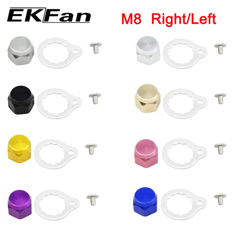 EKfan M8 DAI M7 SHI tuerca izquierda/derecha con arandelas de bloqueo plateadas de 16MM y tornillos para carrete de pesca Baitcasting piezas de bricolaje - imagen 2