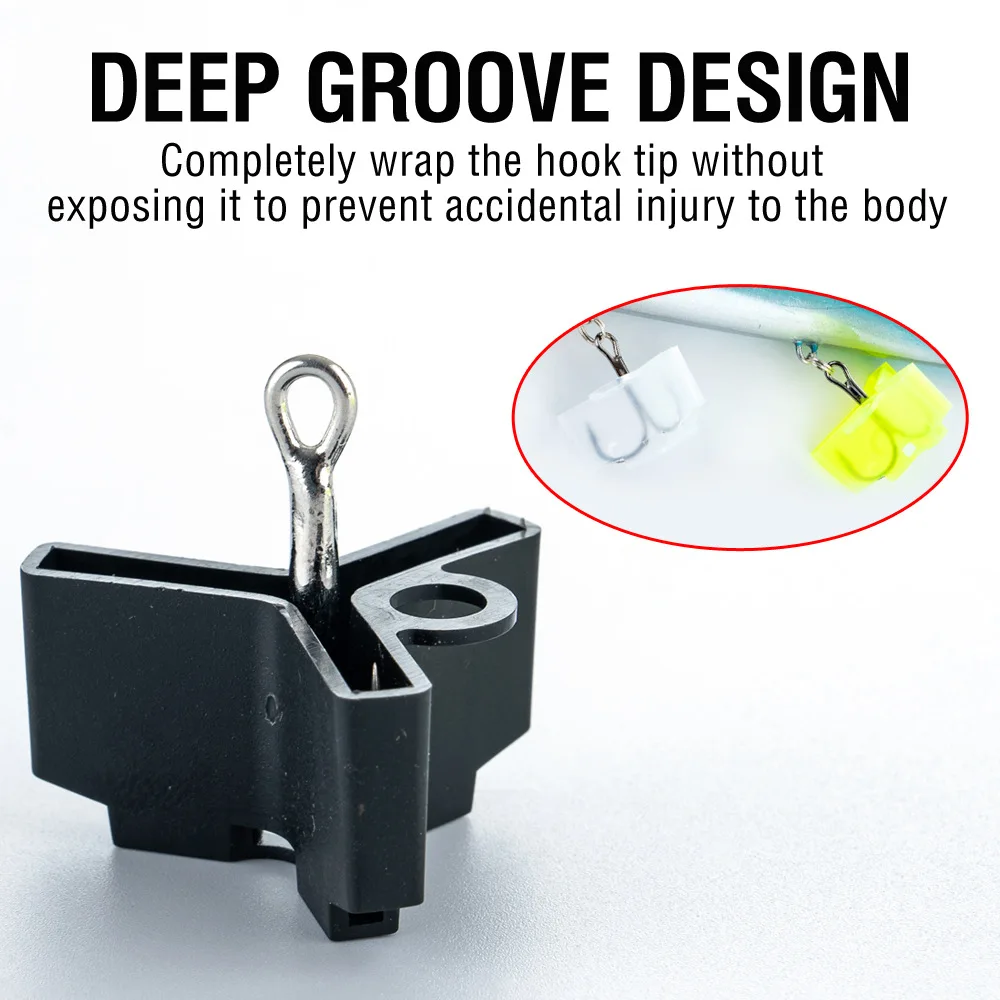 50 uds/100 Uds anzuelos triples de plástico cubierta protectora anzuelo blanco/amarillo cubierta protectora antiarañazos accesorios de pesca de carpa - imagen 5