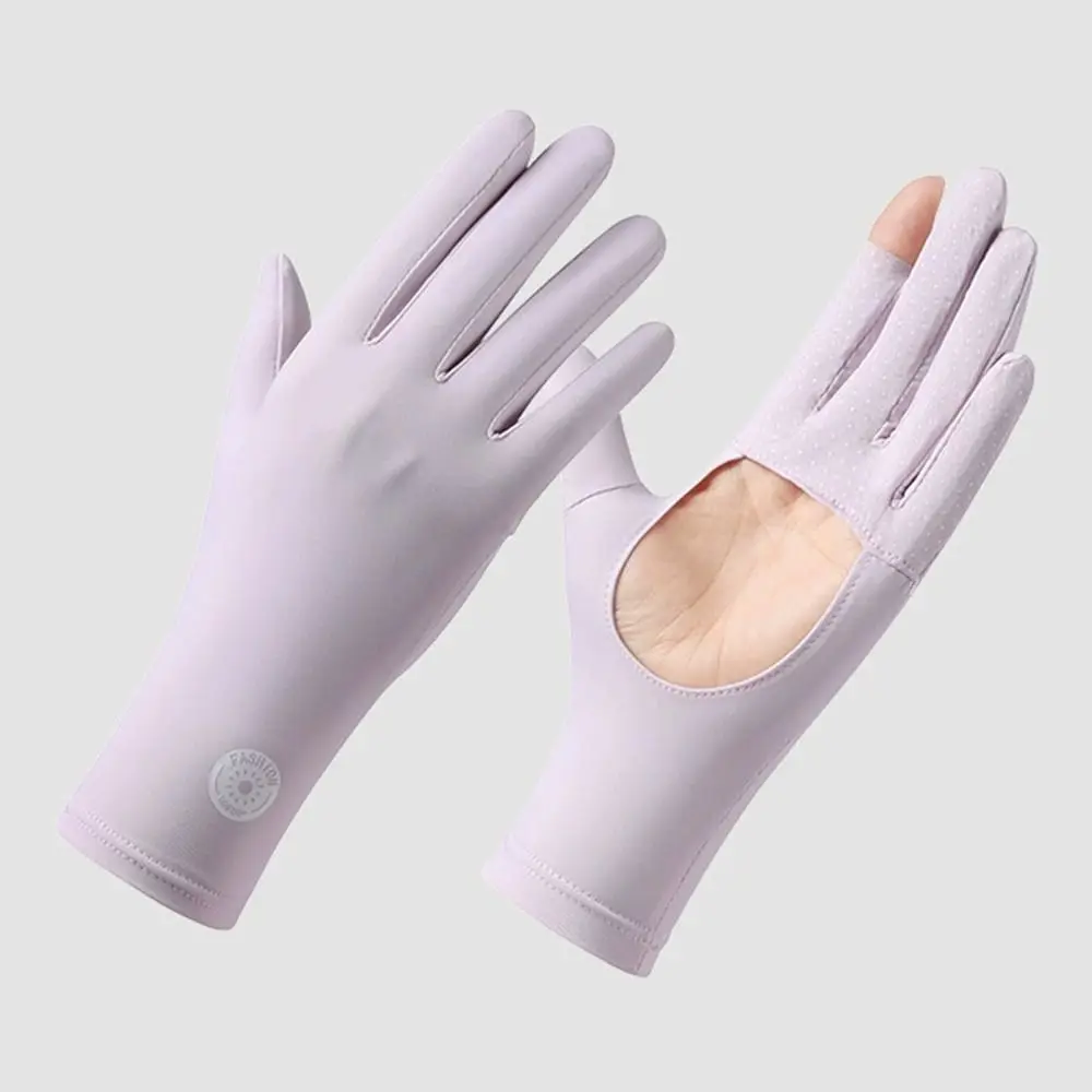 Guantes de seda de hielo con protección UV para verano, guantes transpirables con protección solar para pantalla táctil, guantes para conducir en bicicleta - imagen 2