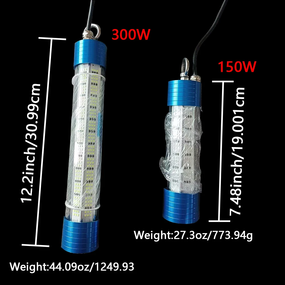 1 luz de pesca de metal con una gama de energía de 150 W-300 W, conectada a una fuente de alimentación de 12 V, que proporciona una iluminación nocturna de amplio rango - imagen 3