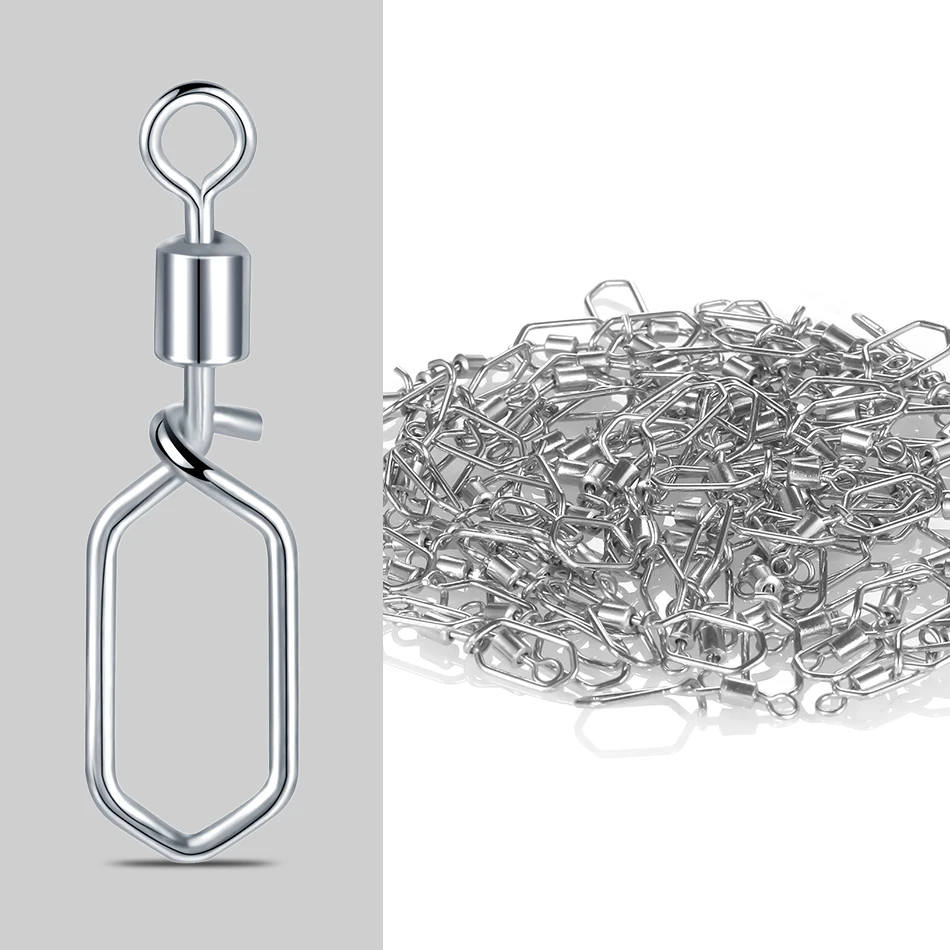 BLUEBROOK-broches de seguridad para Barril de pesca, 10 piezas, enganchado a presión, acero inoxidable, giratorio, accesorios de señuelo, conector a presión - imagen 4