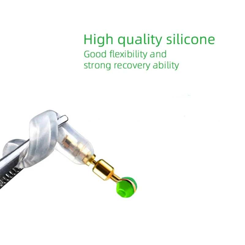 Soporte de flotador de pesca de silicona, cabezal de cobre giratorio de 360 grados, accesorios de descanso flotante antinudos, 10 Uds. - imagen 3