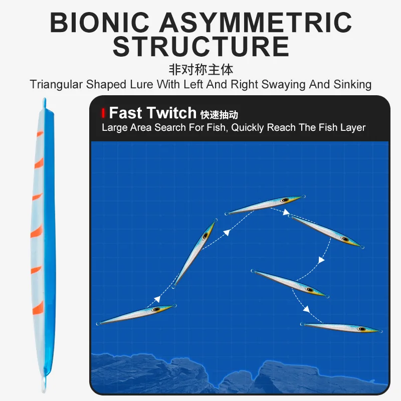 TEASER-señuelo de pesca J139, cebo artificial duro, luminoso, para agua salada, 150g, 180g, 200g - imagen 5