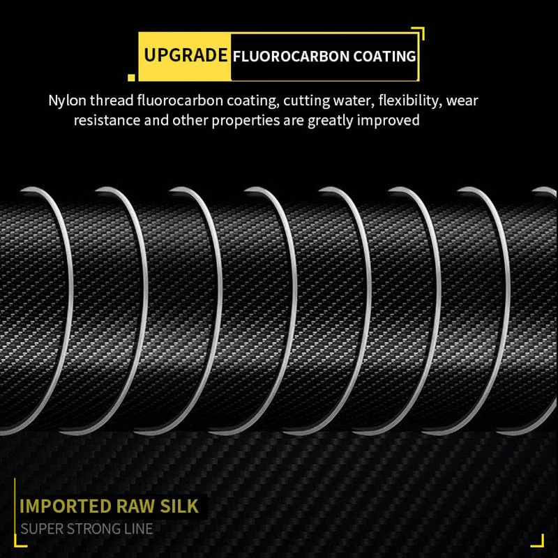 Línea de pesca con revestimiento de fluorocarbono, 120M, 0,40mm-0,60mm, 36LB-45LB - imagen 3
