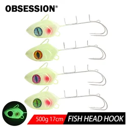 Bullet Tenya Jig head luminoso para pesca de mar con vinilo