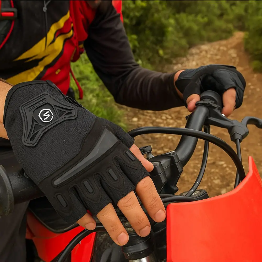 Guantes antideslizantes para motocicleta, resistentes al desgaste, ajustables, transpirables, para deportes al aire libre, para bicicleta de montaña - imagen 3