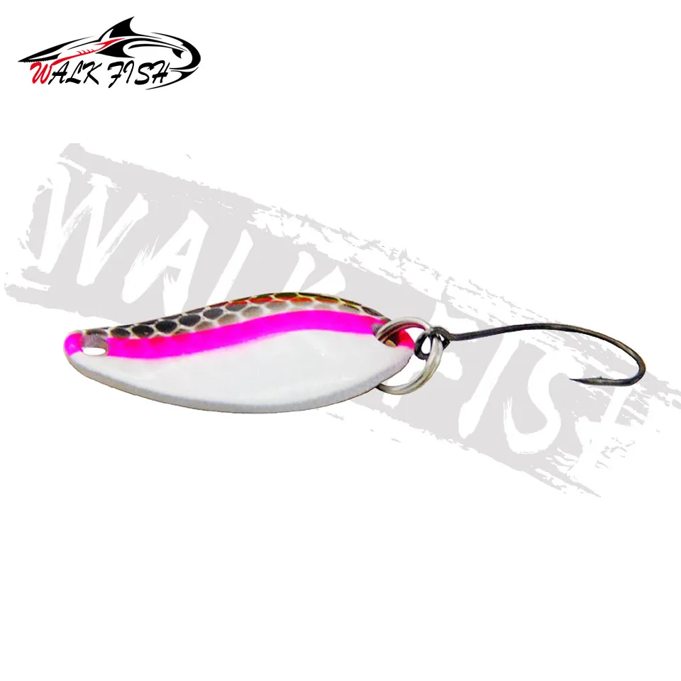WALK FISH-señuelo de pesca de lentejuelas puras, 1 unidad, 2,5 CM, 2G, cebo duro giratorio pequeño con un solo gancho, plantilla, equipo de trucha - imagen 2