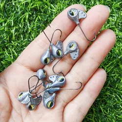MUKUN 10 Uds juego de luz AJING anzuelos de pesca 1g 1,5g 2g 2,5g 3g para cebo Rockfish Finesse Jig Head anzuelo de gusano