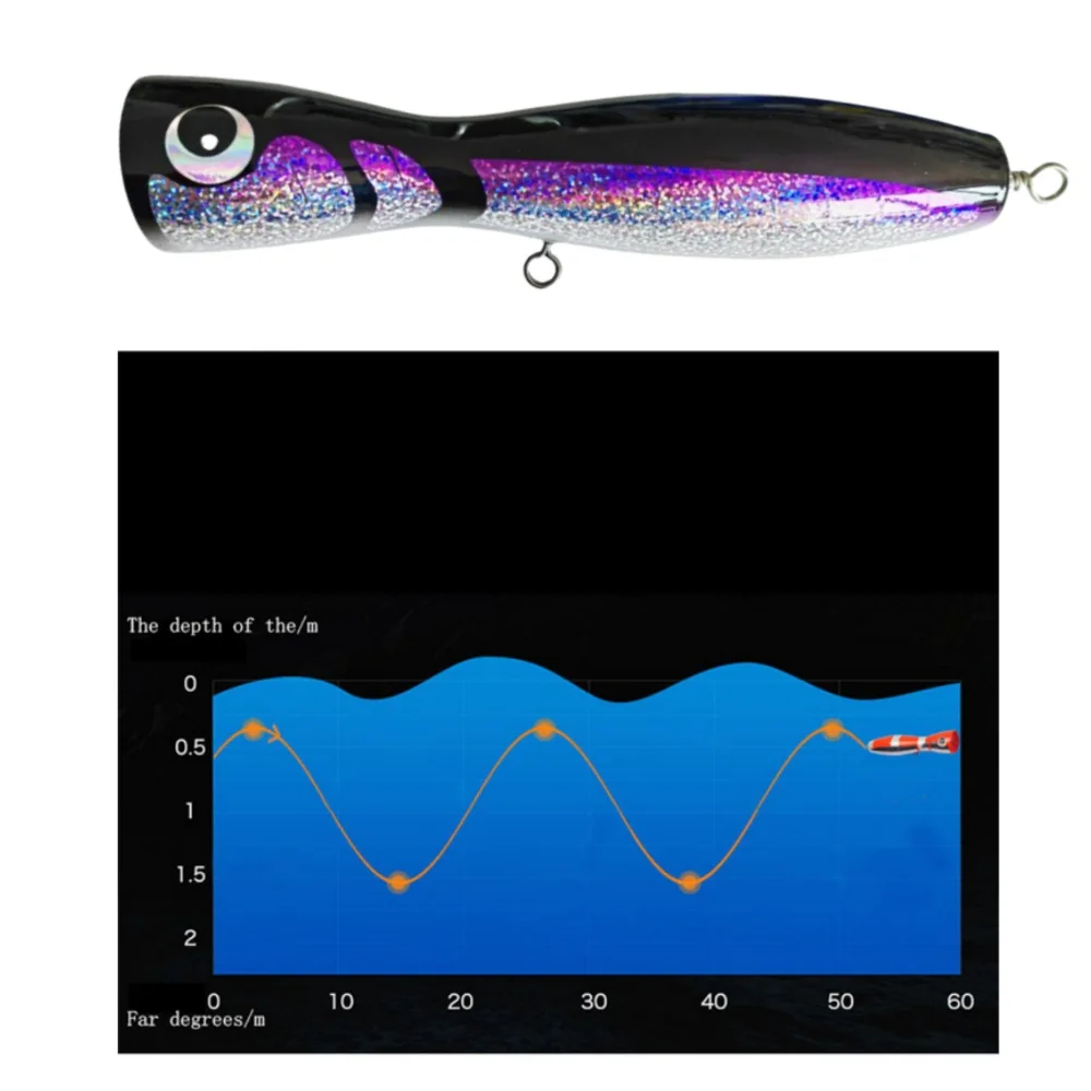 SWOLFY-Cebo de pesca de 21,5 cm y 120g, señuelo de madera para agua salada - imagen 3