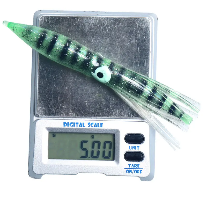 Señuelo de pulpo de 2 piezas para pesca, faldas de calamar, señuelo suave para curricán, Pesca de Mar de fundición larga, Wobbler de 11cm/5g, atún, pez vela - imagen 3