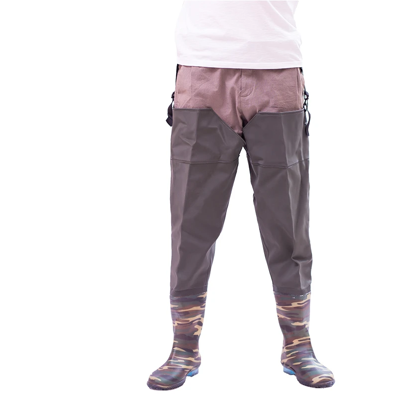 Pantalones de goma para vadear, botas altas antideslizantes, impermeables, transpirables, gruesas, resistentes al desgaste, para pesca y caza al aire libre - imagen 4
