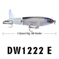 Popper superficie con ojos 3D y cola giratoria – pesca spinning