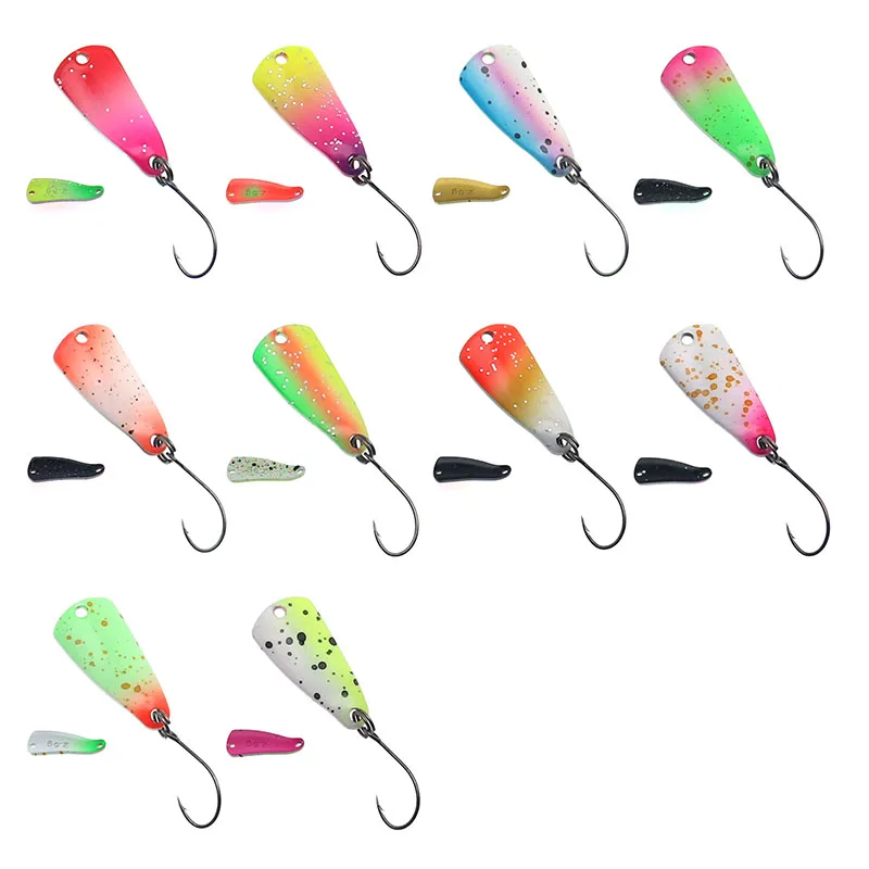 Cebo de cuchara para trucha, 2,5g, 28mm, cebo duro de Metal de cobre, Señuelos de pesca, cuchara de corriente para perca de trucha - imagen 4