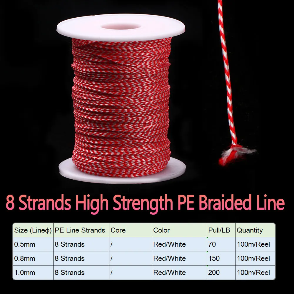 Línea de pesca trenzada de PE, 100 metros, 8 /16 hebras, plantilla de pesca de mar de alta resistencia, anzuelo de asistencia, aparejo, lanza de buceo, cuerda de pesca - imagen 3