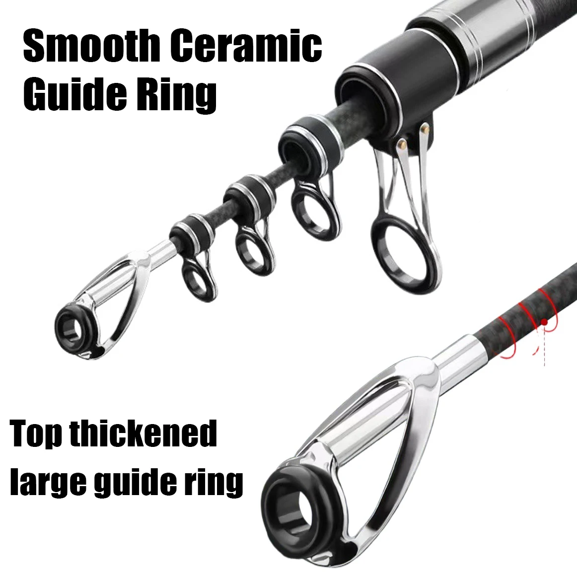 Caña de pescar lescópica para Surf, superlarga, 3,6/4,2/4,5/5,4/5,7 m, 40T, potencia giratoria de carbono, 80-300g, caña de Surfcasting Shore - imagen 5