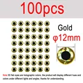 100pcs Gold 12mm