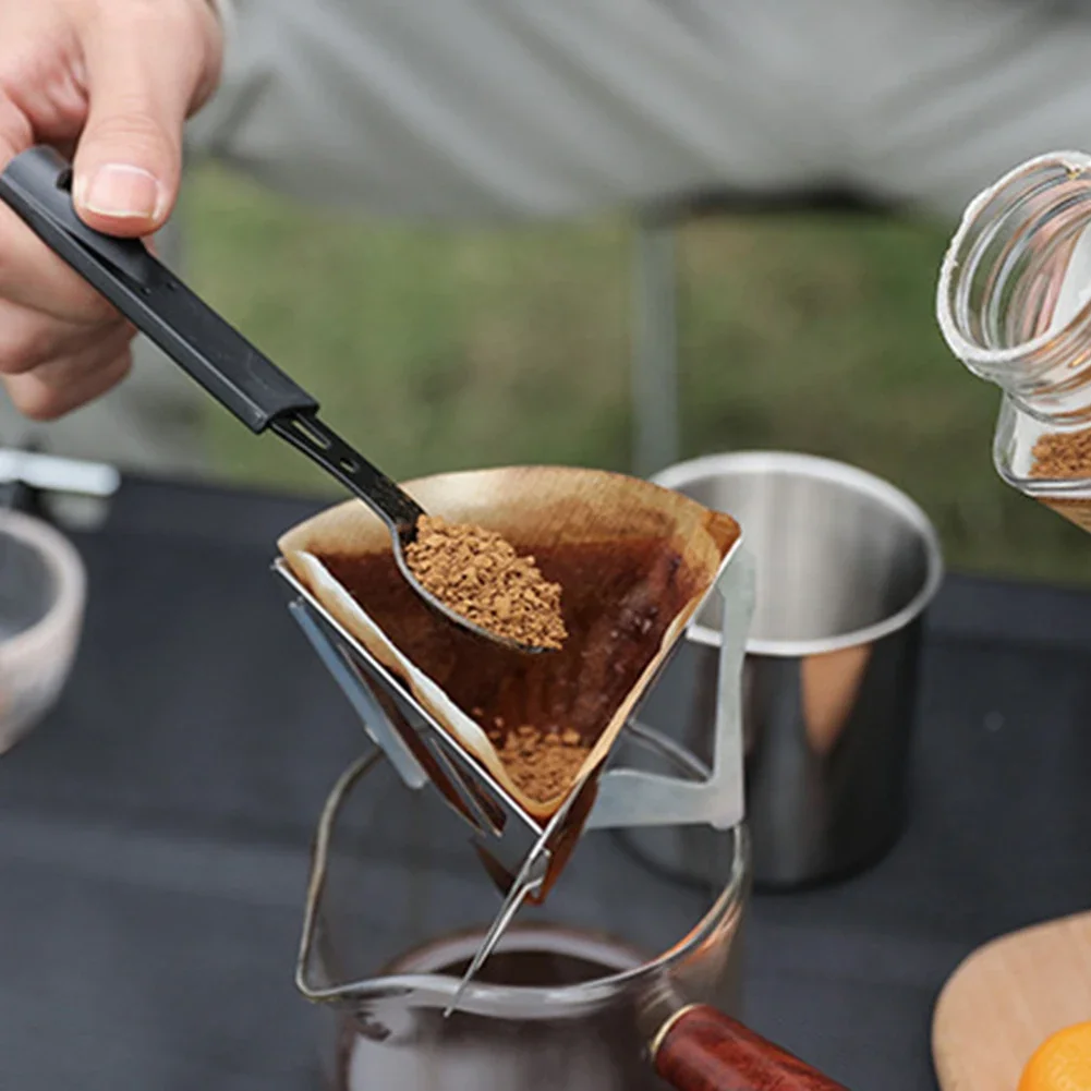 Cesta de filtro de café reutilizable de acero inoxidable, soporte de cono Plegable, portátil, para acampar al aire libre - imagen 3