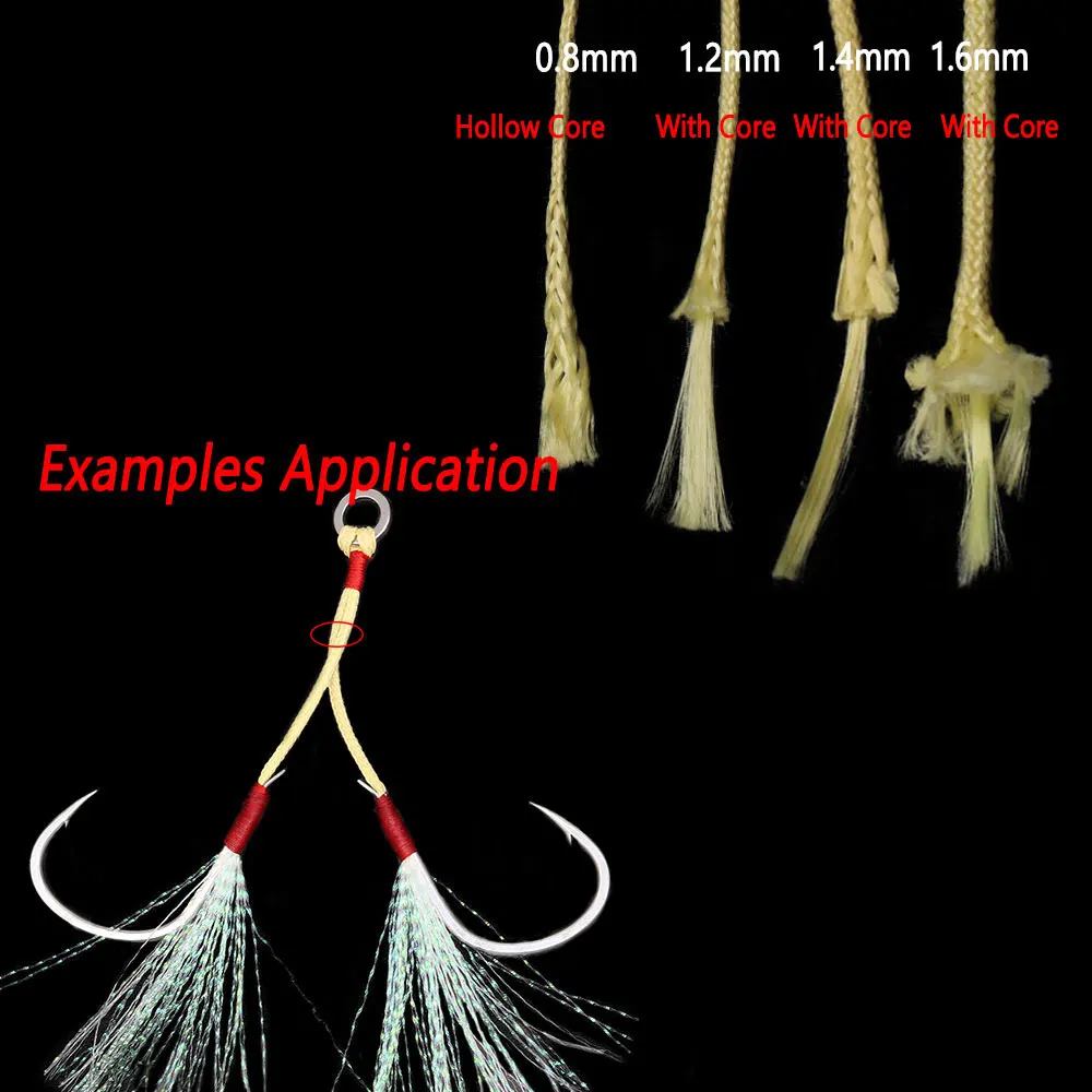 Bimoo-sedal de pesca trenzado de alta resistencia, hilo de asistencia de núcleo hueco fuerte para encuadernación, accesorios de anzuelo de Jigging, 150LB ~ 300LB - imagen 5