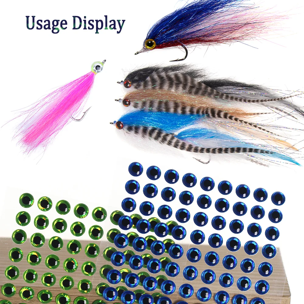 Ojos de pez epoxi holográficos 3D, simulación de señuelo de pesca con mosca, Streamer, cebo de pececillo, aparejos de pesca artificiales DIY para ojos de 2mm-18mm - imagen 5