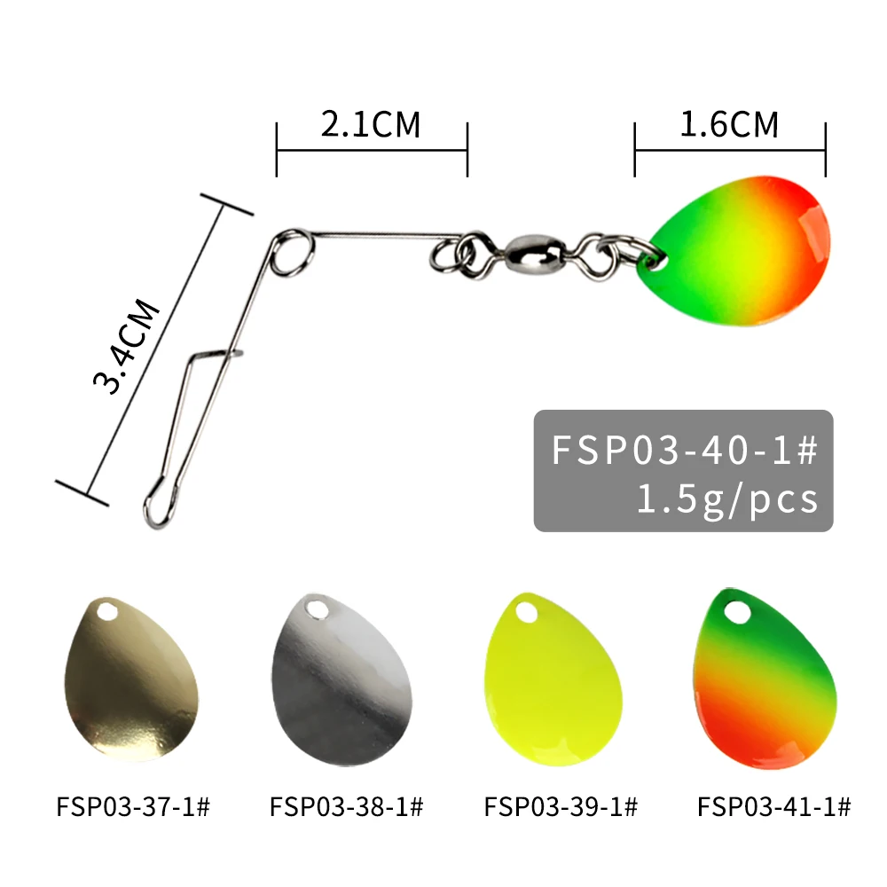 Señuelo de pesca giratorio sin gancho, cebo Artificial duro de Metal, accesorios de pesca de Lucio, 10 piezas, 1,5g, 1,7g - imagen 3