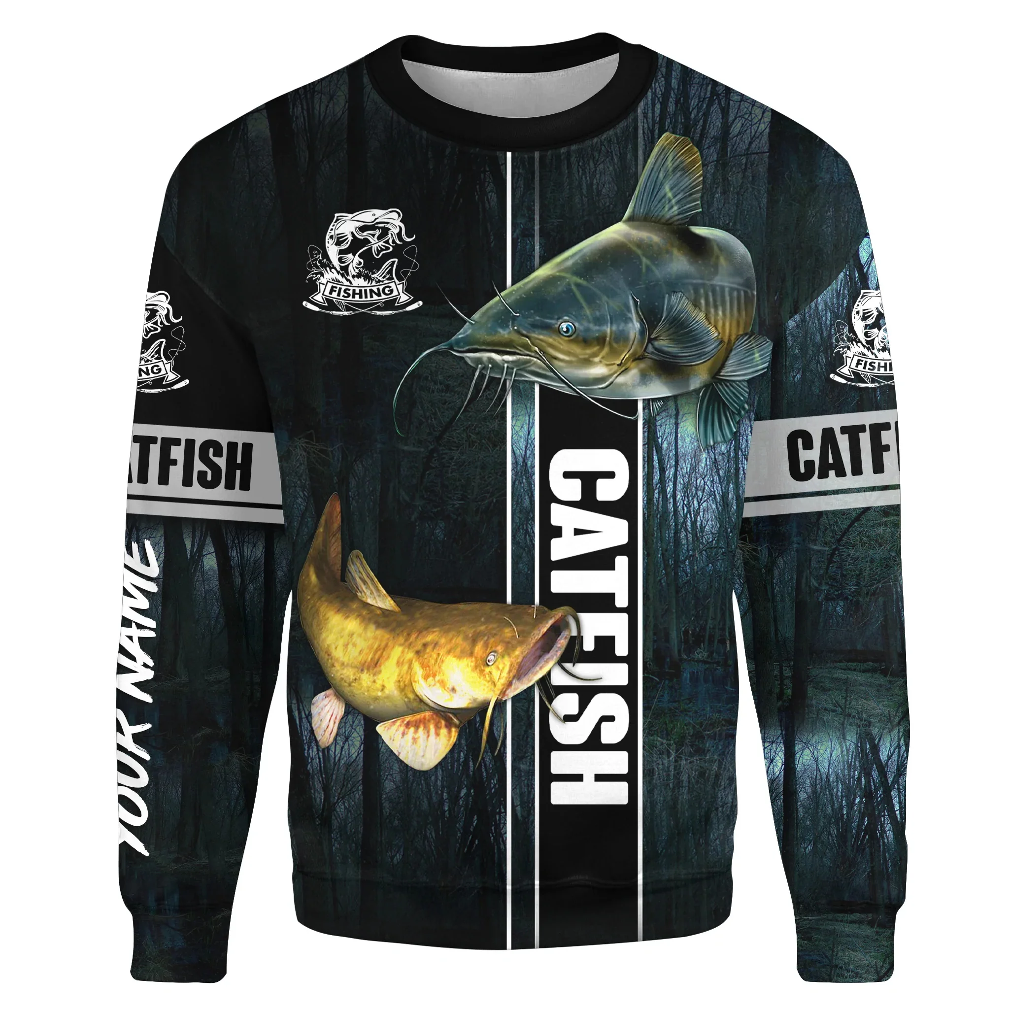 Sudadera de pesca estampado 3D pez gato personalizada - imagen 2