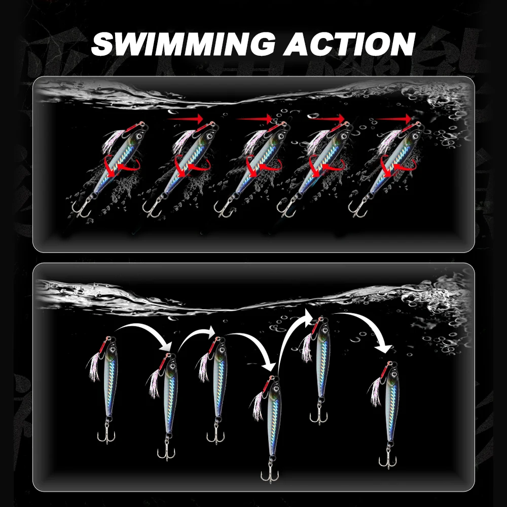 Hunthouse-señuelo de pesca con plantilla de Metal, 65mm, 20g, cebo de fundición para tierra de agua salada, cuchara de Jigging, cebos duros para lubina, bagre, LW850 - imagen 4