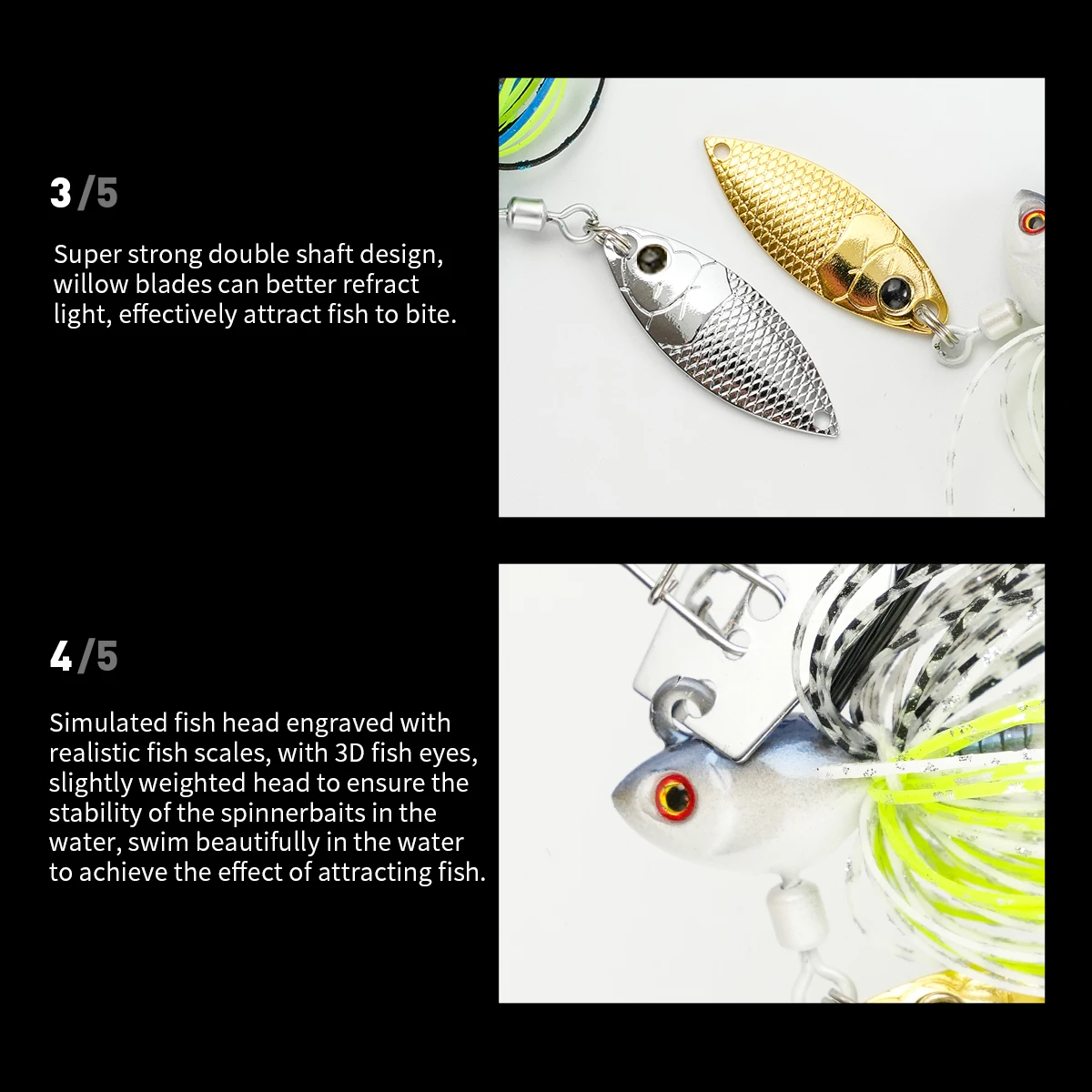 Spinnerbait metálico para lubina y lucio – Señuelo duro - imagen 4