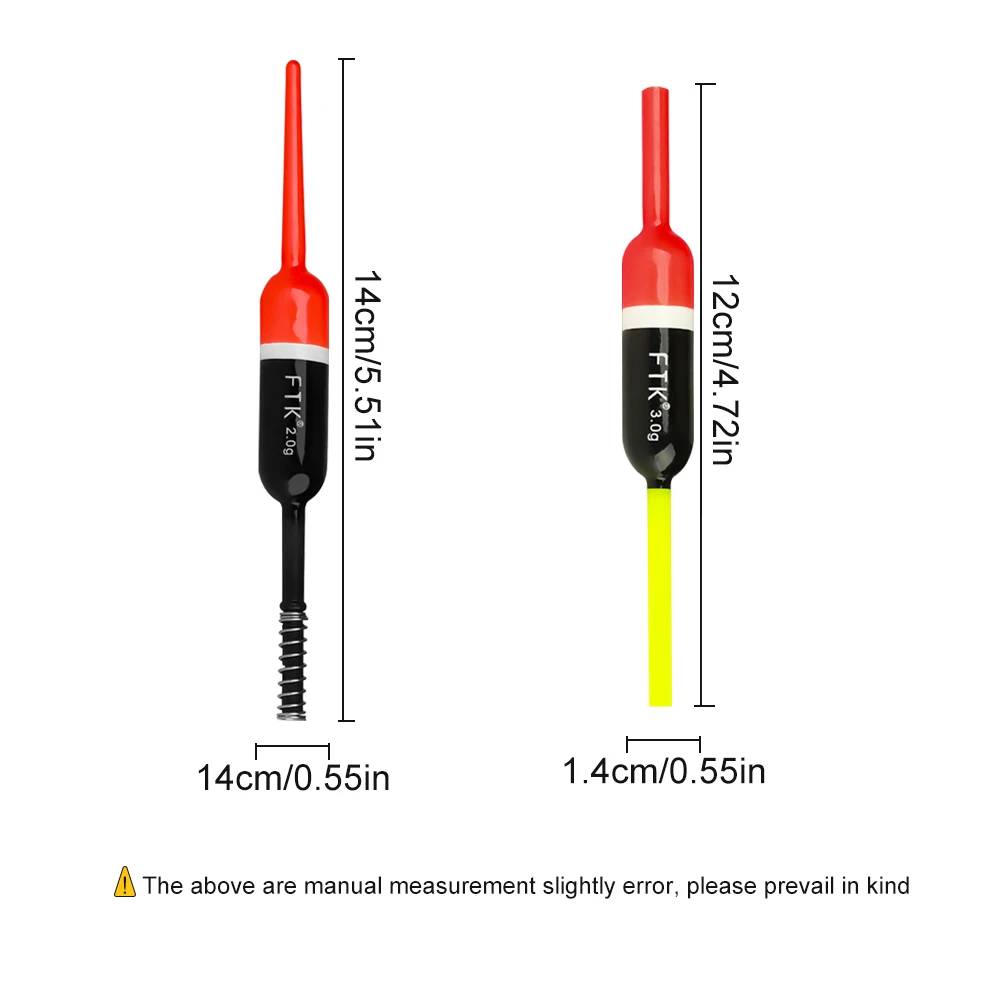 FTK 5 unids/pack Balsa flotadores de pesca de madera Bobbers boyas verticales de resorte Bobber antideslizante para tipo panfish bagre Walleye Bass - imagen 3