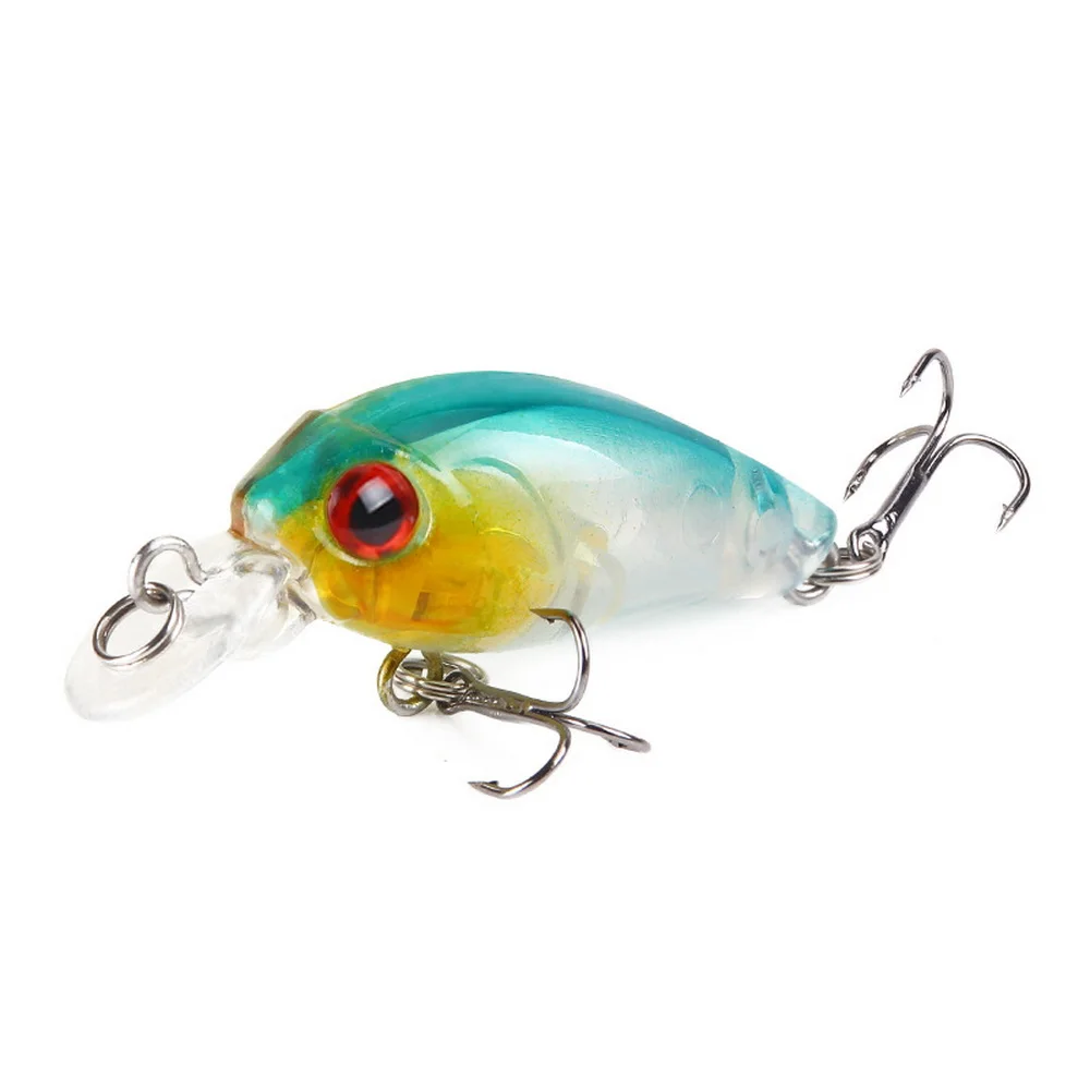 4 Uds. Mini cebo duro con manivela biónica de agua superior 45mm 4g Minnow Wobbler señuelo de pesca Swimbait con anzuelo triple para trucha carpa lubina - imagen 2
