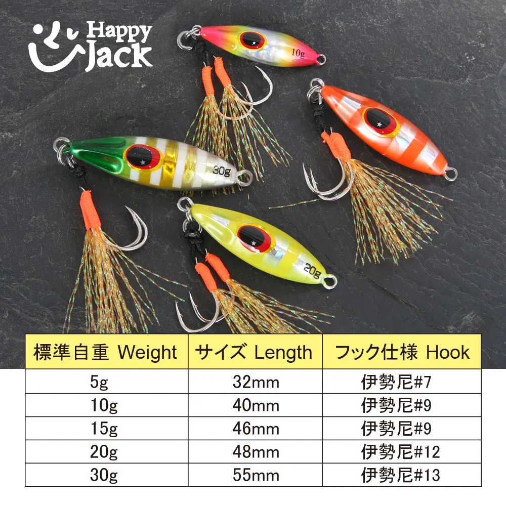 Plantilla de abeja lenta HAPPYJACK, cebo de Jigging lento, Micro plantilla de fundición 10 15 20 30g, plantilla de atún de paso lento, plantilla de lubina, barco de mar, señuelos que se hunden, pesca - imagen 4