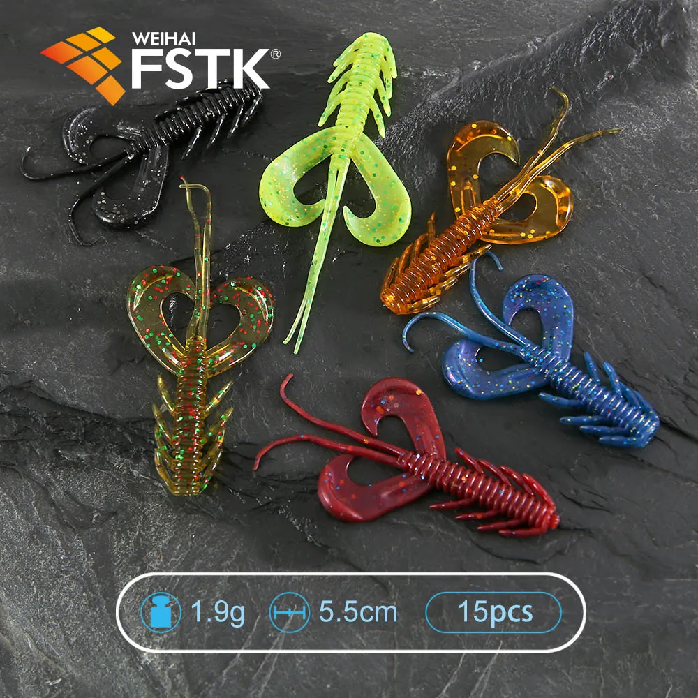 FSTK Shad Worm Soft Bait Wobblers Fishing Carp 1.9g 5.5cm Pesca Lure Bass Leurre Tackle Bass Pike Aritificial Silicone Swimbait - imagen 2