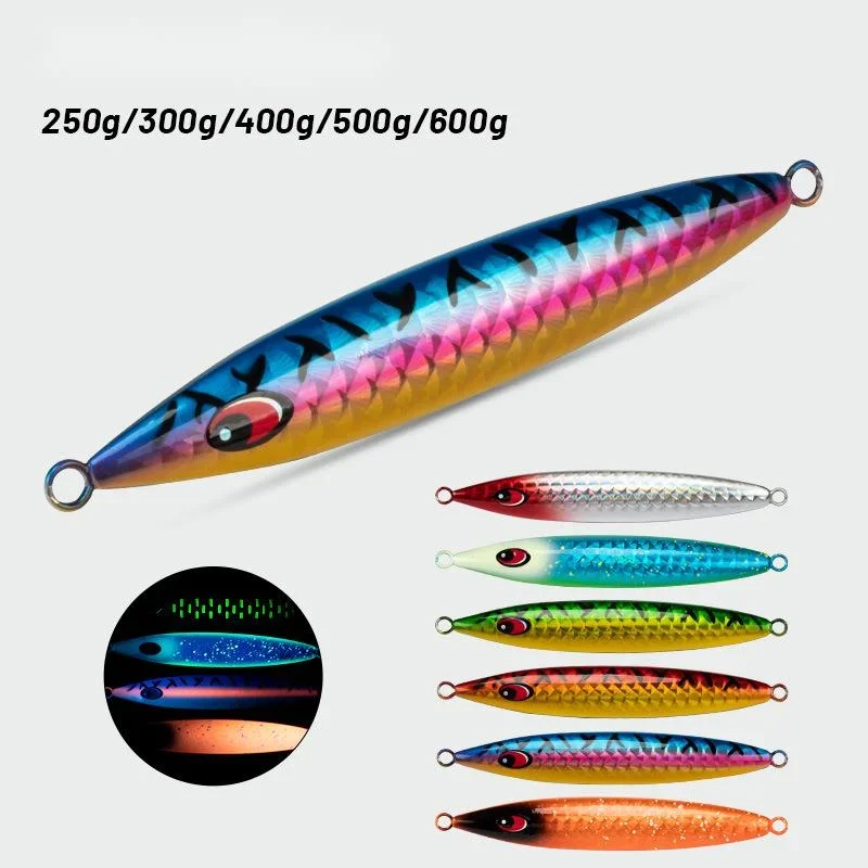 Señuelo de pesca pesado, cebo de pesca de 300g/400g/500g, anzuelo grande de sacudida lenta, luz nocturna, hundimiento, Wobblers, Grouper Tuna - imagen 4