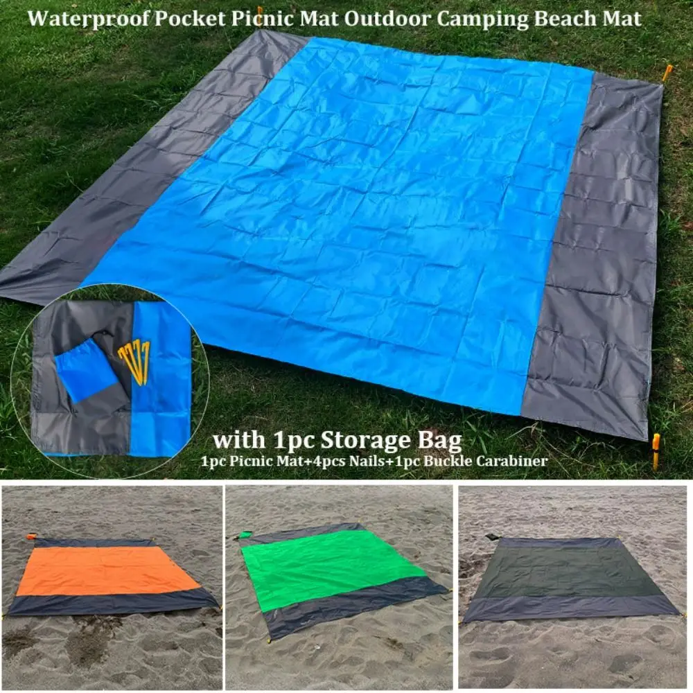 Impresiones de tienda de campaña de alta calidad, lona para suelo con saco, 140x200cm, estera de Picnic, lona de poliéster para playa, Camping y senderismo - imagen 2