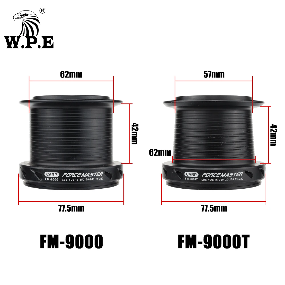 W.P.E-carrete de pesca de carpa FM9000, 9 + 1, rodamientos de bolas, giratorio, relación de engranaje 4,4: 1, carrete de línea de Metal completo, aparejos de pesca de carpa - imagen 2