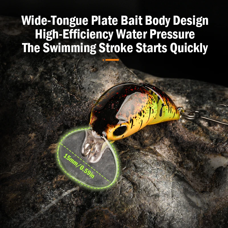 LEYDUN-señuelo de pesca Micro de 35mm y 2,6g de ancho, dos secciones, pececillo flotante, buceo poco profundo, Crankbait, pesca Artificial, Swimbaits - imagen 5