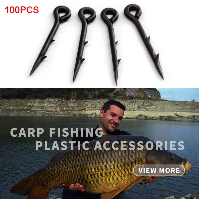 100 Uds cebo de Metal Spike anzuelo de pesca de carpa cebo picada aparejos de pesca Boilies Pin Spike gusano maíz Ronnie aparejo de pelo alimentador de carpa