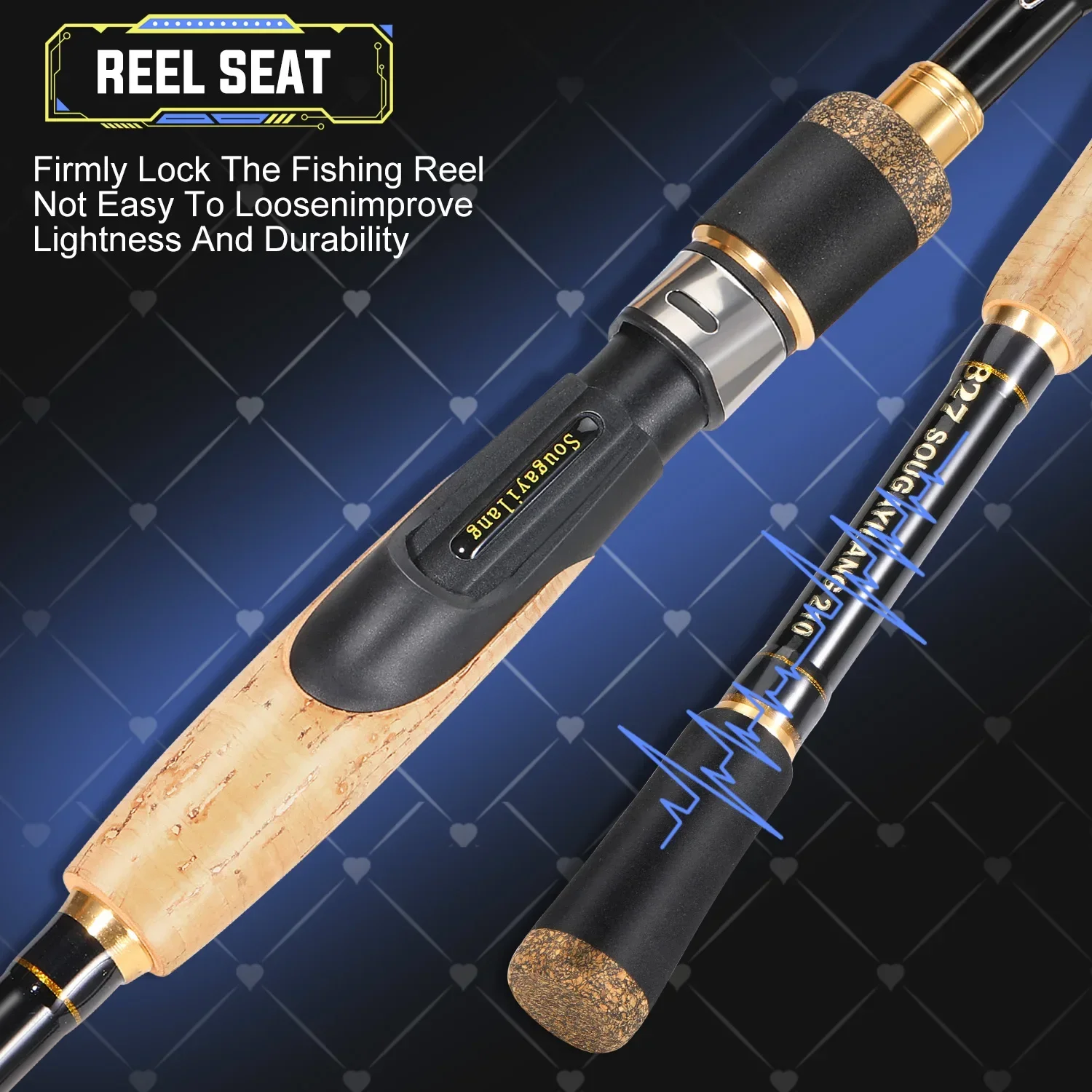 Cañas de fundición Sougayilang, caña de pescar con señuelo, telescópica giratoria, 15g-25g, mango de madera, aparejos de pesca de fundición de carbono, peso ligero - imagen 4