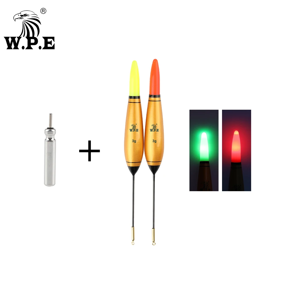 W.P.E-flotador de Pesca con luz Led inteligente, 1 piezas, batería 2g-6g, boya de Pesca nocturna, aparejos de Pesca de abeto, boya Vertical - imagen 5