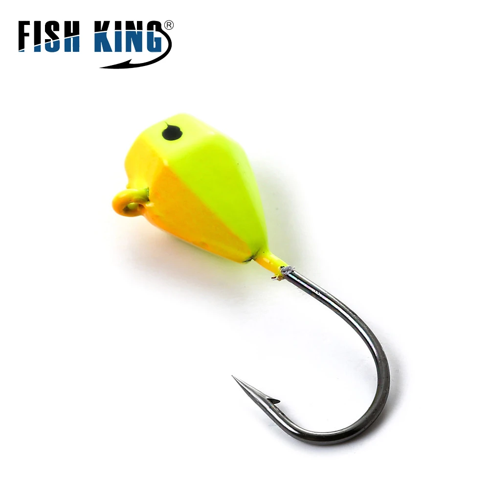 FISH KING-señuelo de pesca en hielo para invierno, cebo blando de 1,0g/1,5g/1,6g/2,5g/5,0g, cabeza de plantilla, anzuelo pequeño de pesca en hielo para señuelo de gusano, 5 unids/lote por paquete - imagen 4