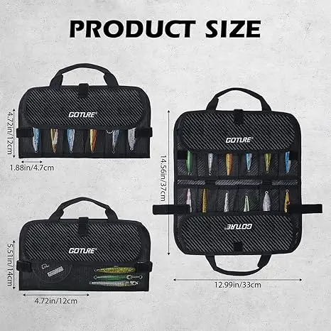 Goture-bolsa de plantilla de pesca de 33x18cm, bolsa de señuelo de pesca de plomo con recorte ligero portátil, agua dulce salada para pesca en barco y playa - imagen 2