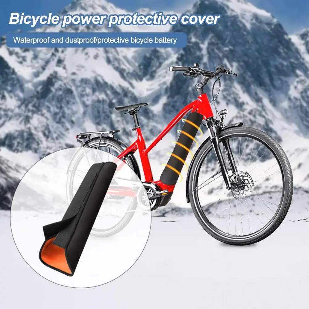 Funda protectora para batería de bicicleta eléctrica con cinta de sujeción, cubierta térmica ajustable para bicicleta eléctrica, bolsa para batería impermeable a prueba de polvo - imagen 3