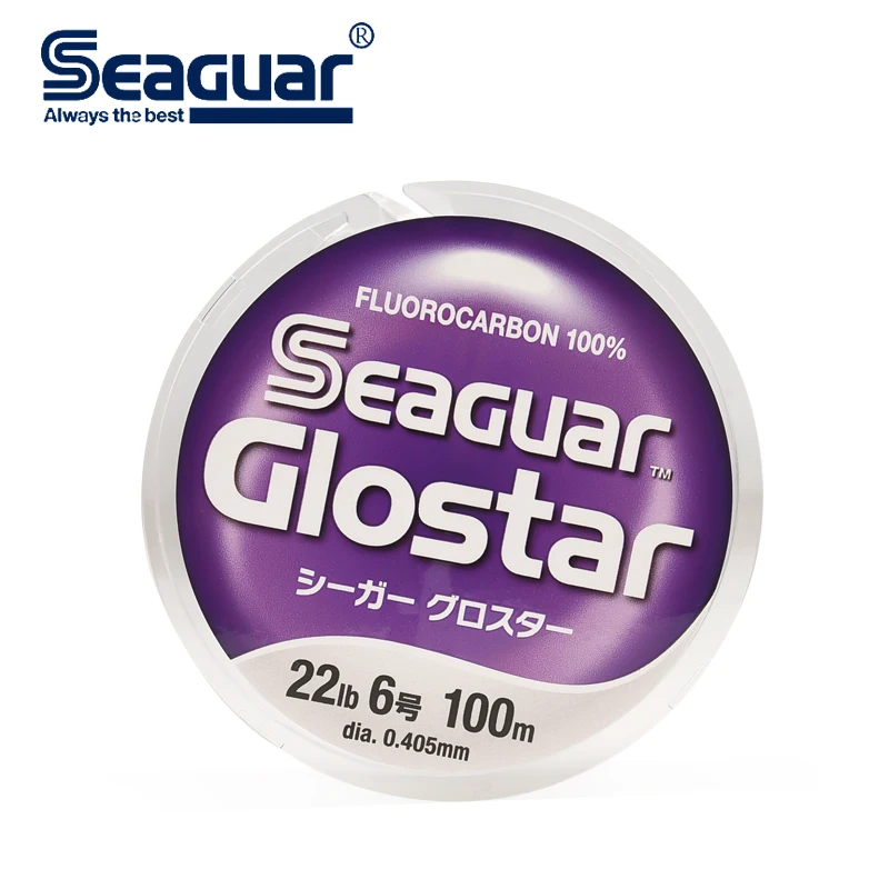 Seaguar-Hilo de pesca de fluorocarbono Glostar 100%, 4LB-70LB, 0.165-0,74mm, monofilamento de fibra de carbono, aparejos de pesca de carpa de agua de mar - imagen 2