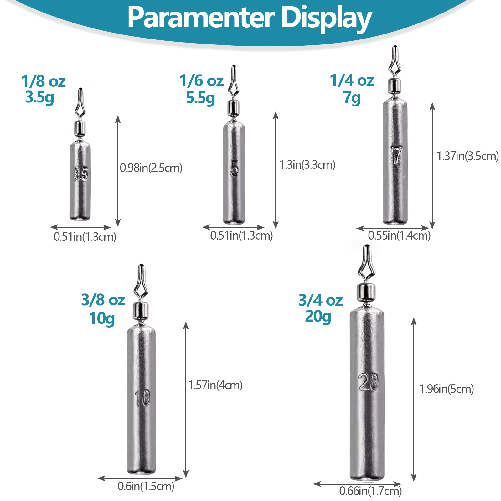 THKFISH 10 Uds. Plomo de pesca 3,5g 5g 7g 10g 14g 20g tiro de gota pesas de plomo de pesca con conector pesos de lápiz de agua dulce - imagen 3