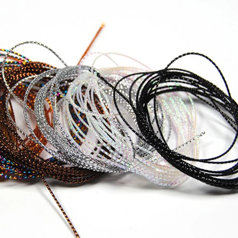 Wifreo-canalé brillante para atar moscas, línea trenzada de Ninfa, Color oliva, negro, perla, rojo, dorado, plateado y marrón, 2 yardas - imagen 5