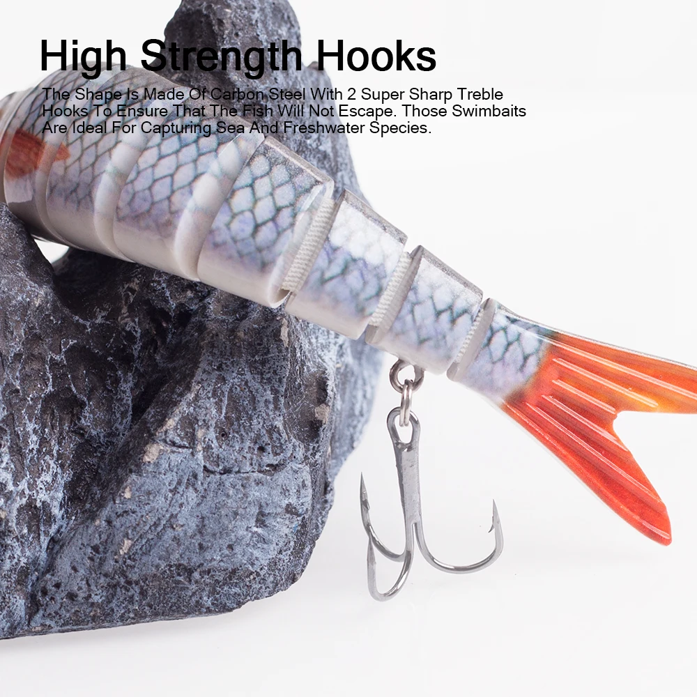 Hanlin 26g/14cm cebos multiarticulados Wobblers que se hunden Señuelos de pesca Crankbait Swimbait cebo Artificial duro Lucio aparejos de lubina - imagen 5