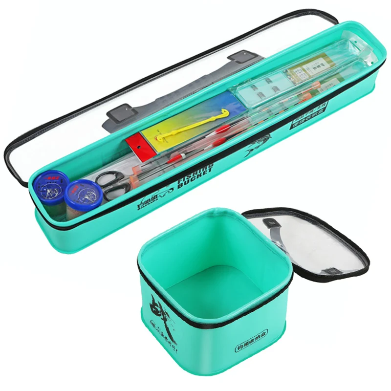 Bolsa de caja de pesca gruesa EVA impermeable, caja de equipo de pesca, Cubo de pescado vivo, sublínea principal, estuche de almacenamiento flotante, bolso de mano de 216G - imagen 5